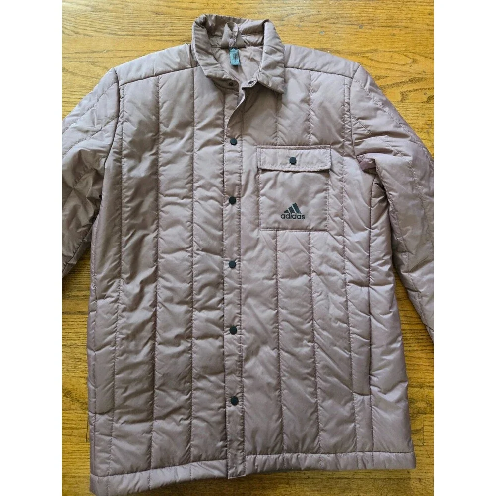 Adidas HG8701 Itavic 3-Stripes Lite Shirt Jacket Mauve Size Small